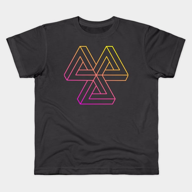 Impossible object (magenta to yellow gradient) Kids T-Shirt by TRIME